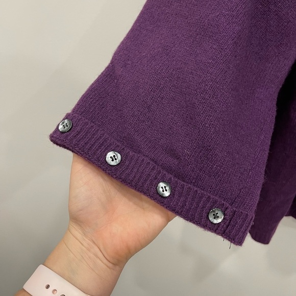 Pastille Vintage Knit Blazer Jacket Skirt Set Purple Lambswool Medium Button - Picture 7 of 11